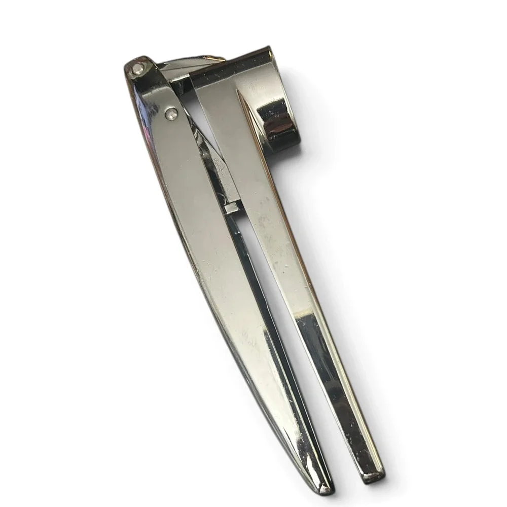 Vintage Farberware Chrome Garlic Press - Heavy Duty Folding Retro Kitchen Tool
